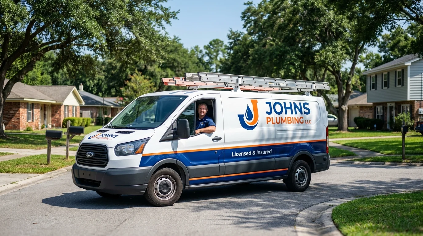 Johns Plumbing LLC service van in San Dimas, CA