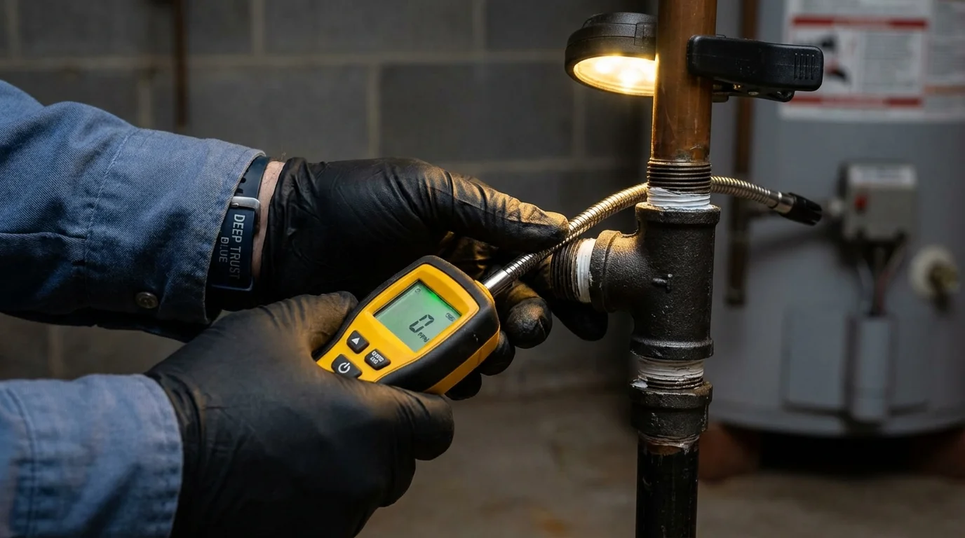 Gas leak detection with electronic sniffer by Johns Plumbing LLC in San Dimas