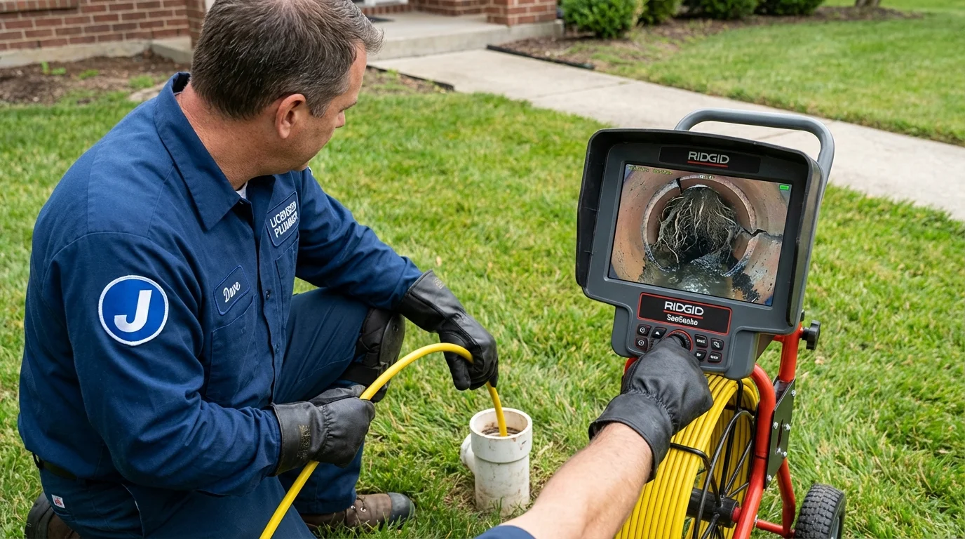 Sewer camera inspection being performed by Johns Plumbing LLC in San Dimas